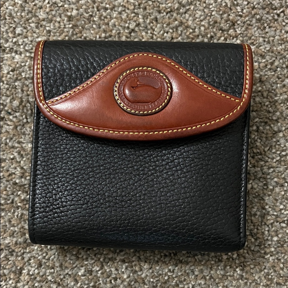 Dooney & Bourke Black and Brown Leather Wallet